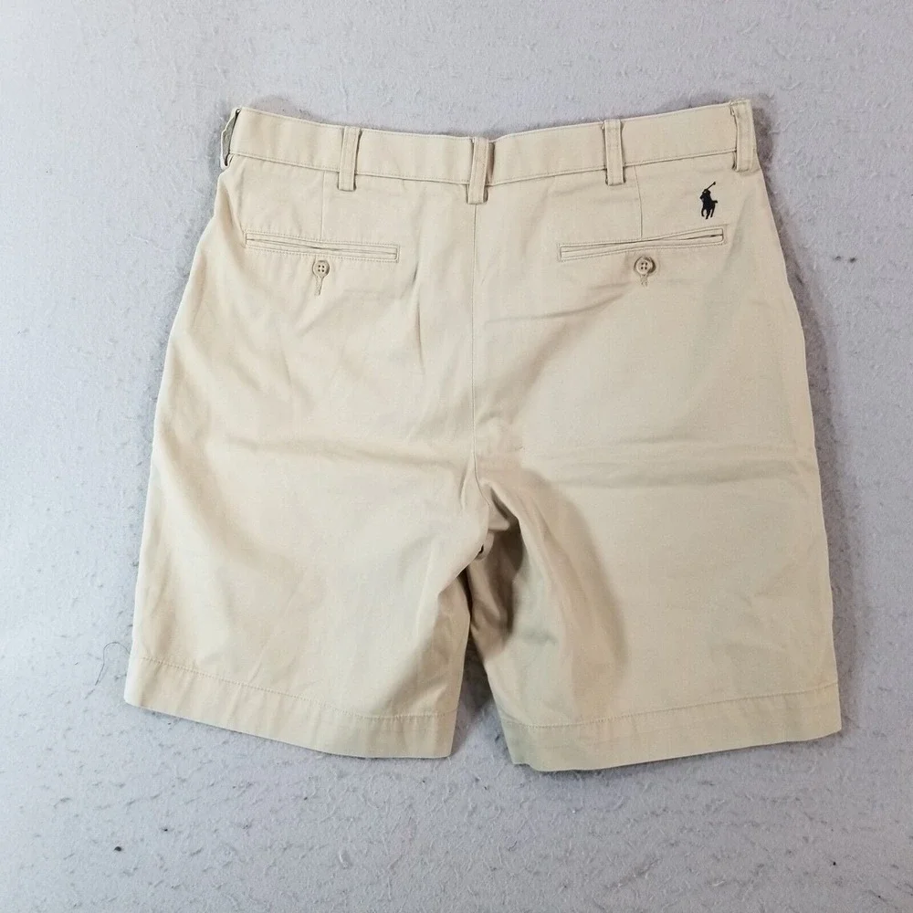 Polo Ralph Lauren shorts men's 34x9 beige‎ tan cotton Outdoor preppy